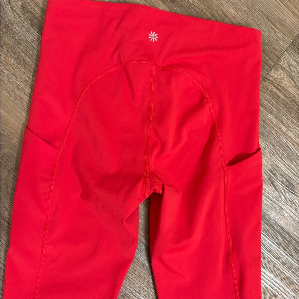 Athleta Bold Red Ultimate stash pocket 7/8 Leggings - Picture 3 of 5